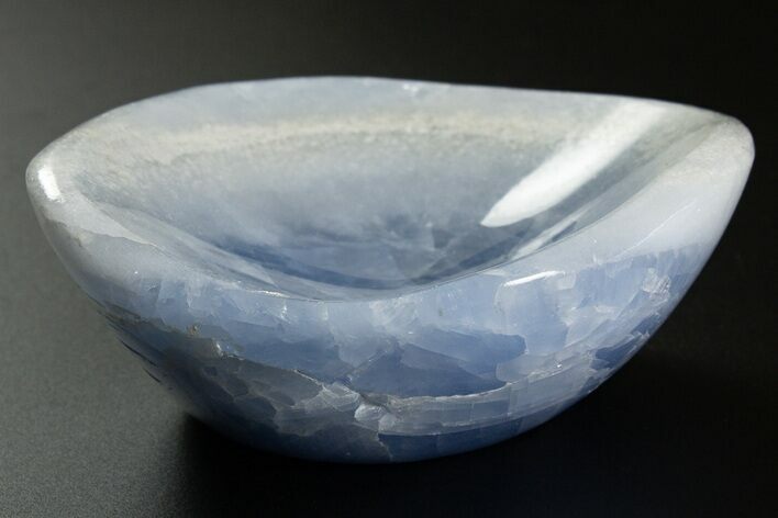 Polished Blue Calcite Bowl - Madagascar #343219